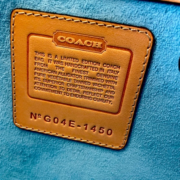 Coach Limited Edition Alligator Brass/Blue - Picture 4 of 7